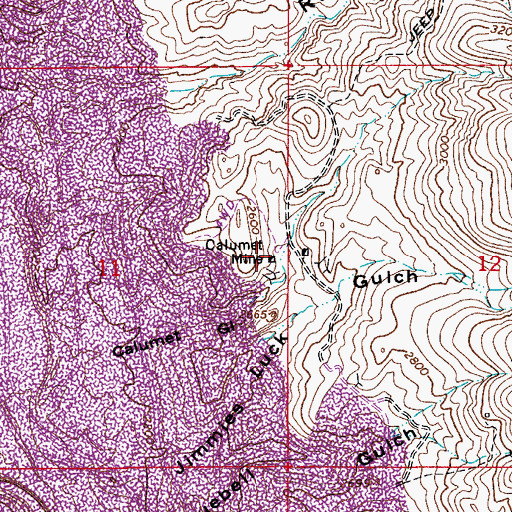Topographic Map of Calumet Mine, AZ