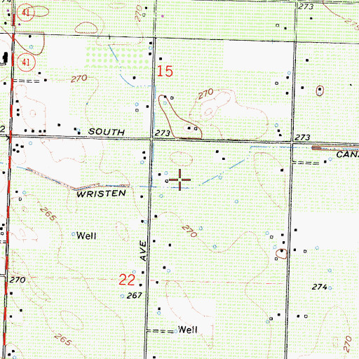 Topographic Map of Wristen Canal, CA