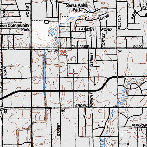 Topographic Map of Wyda Way School (historical), CA