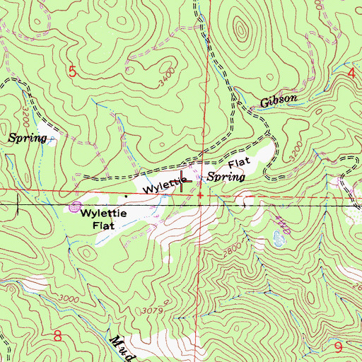 Topographic Map of Wylettie Flat, CA