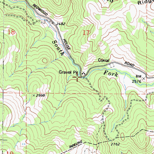 Topographic Map of Yager Valley, CA