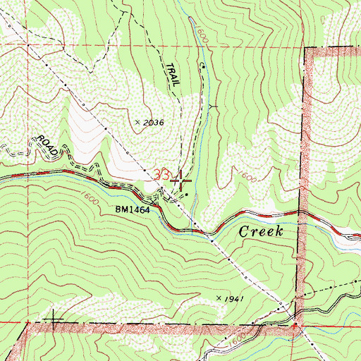 Topographic Map of Yankee Gulch, CA