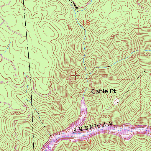 Topographic Map of Yankee John Creek, CA