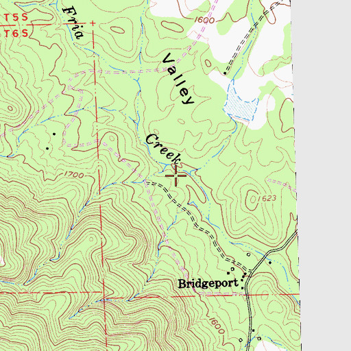 Topographic Map of Yaqui Gulch, CA