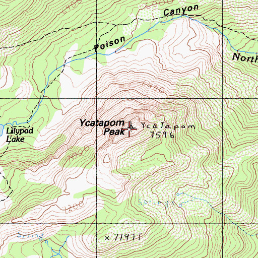 Topographic Map of Ycatapom Peak, CA