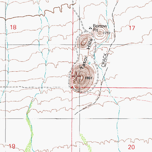 Topographic Map of Tator Hills, AZ