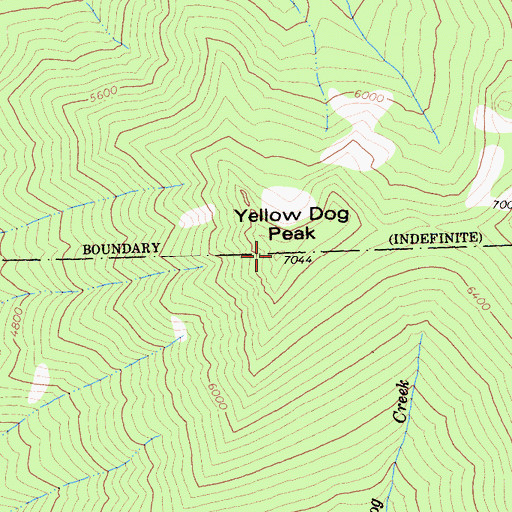 Topographic Map of Yellow Dog Peak, CA