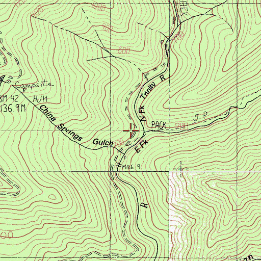 Topographic Map of Yellow Jacket Creek, CA