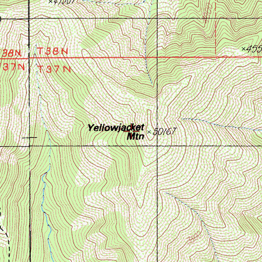 Topographic Map of Yellowjacket Mountain, CA