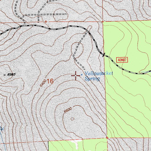 Topographic Map of Yellowjacket Spring, CA
