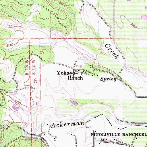 Topographic Map of Yokayo Ranch, CA
