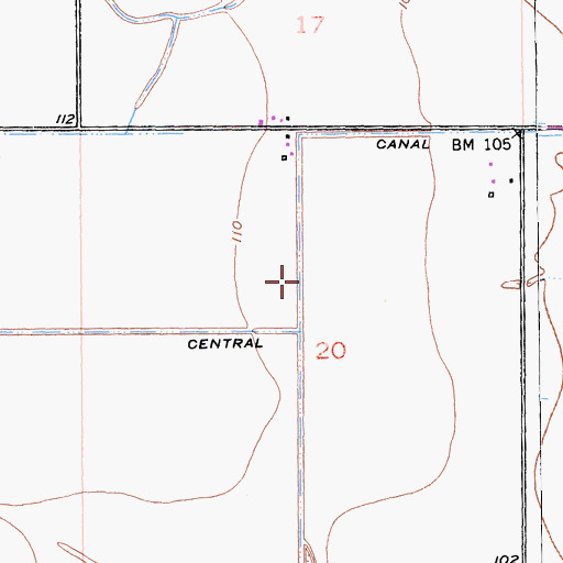 Topographic Map of Yolo Central Canal, CA