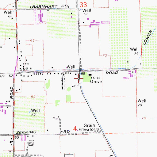 Topographic Map of Yoris Grove, CA