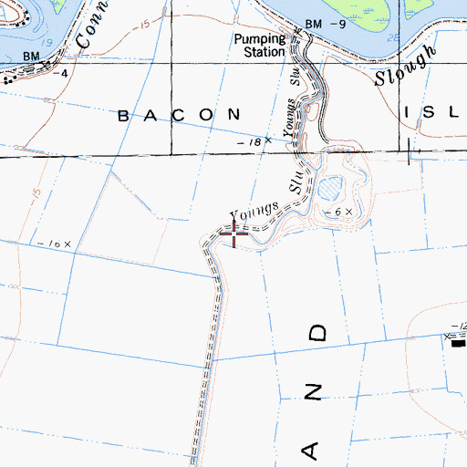 Topographic Map of Youngs Slough, CA