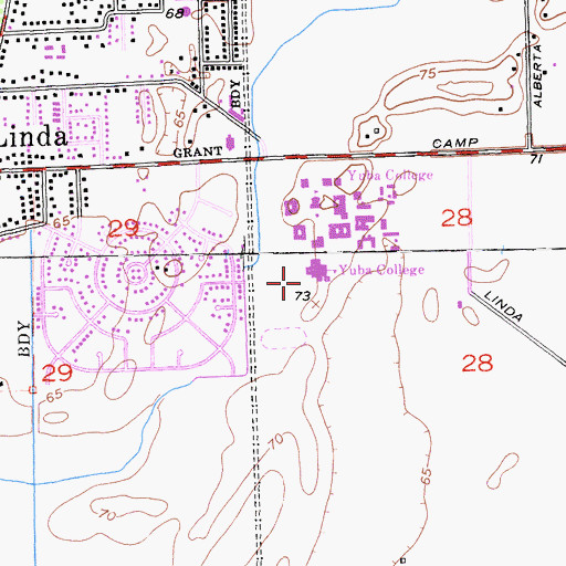 Topographic Map of Yuba College, CA