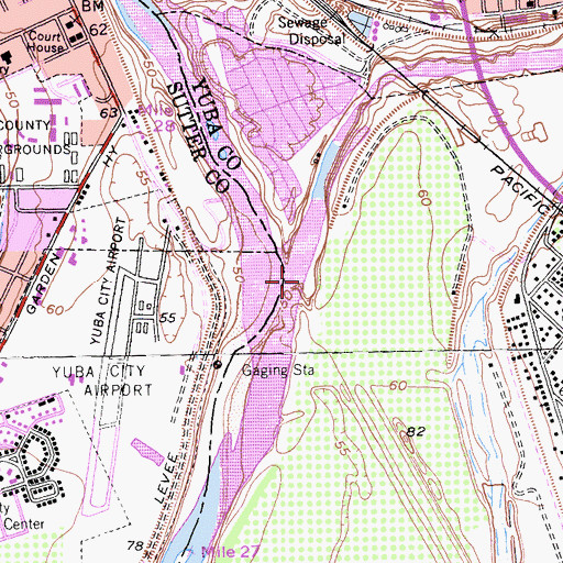Topographic Map of Yuba River, CA