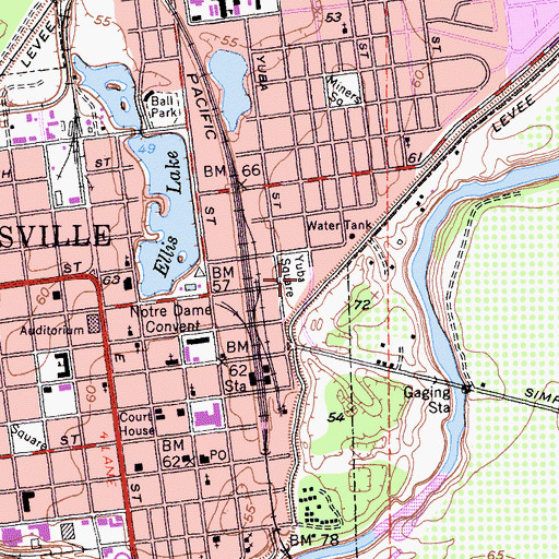 Topographic Map of Yuba Square, CA