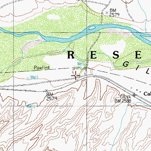 Topographic Map of Calva, AZ