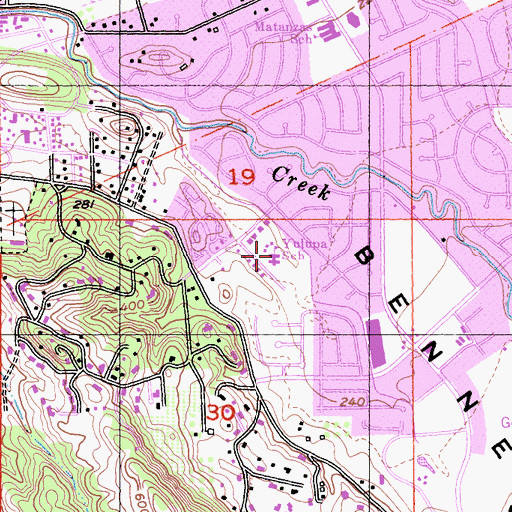 Topographic Map of Yulupa Elementary School, CA