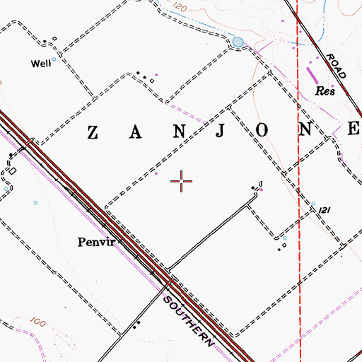 Topographic Map of Zanjones, CA