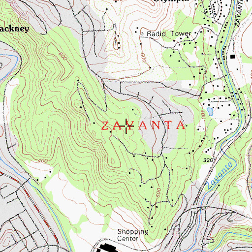 Topographic Map of Zayanta, CA