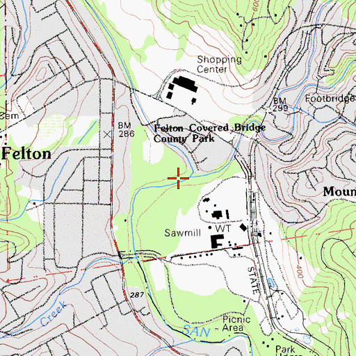 Topographic Map of Zayante Creek, CA