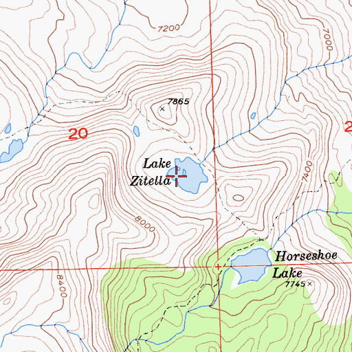 Topographic Map of Lake Zitella, CA