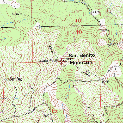 Topographic Map of Diablo Range, CA