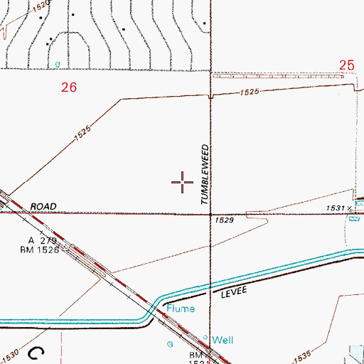 Topographic Map of Tumble Weed Park, AZ