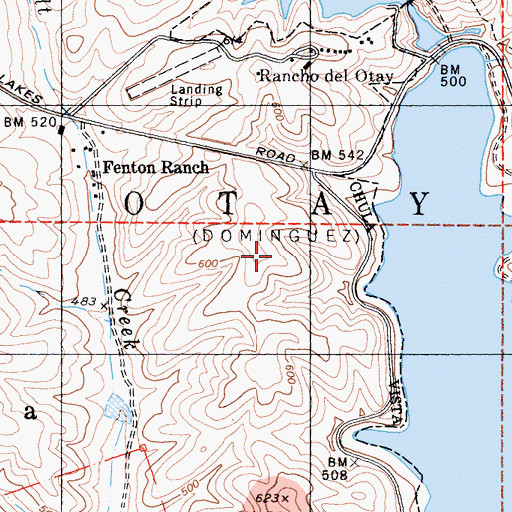 Topographic Map of Otay, CA