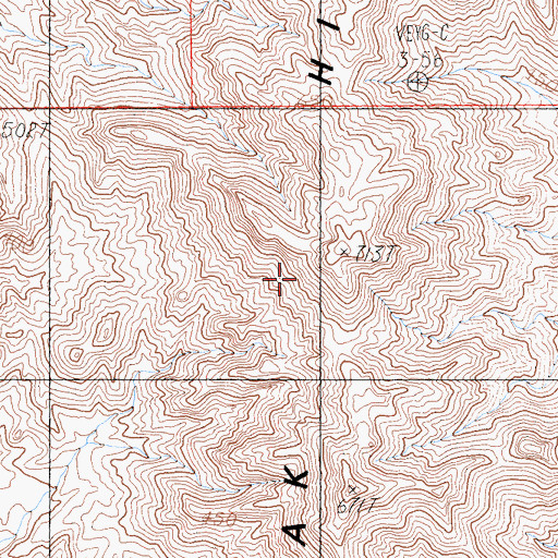 Topographic Map of Saddle Peak Hills, CA