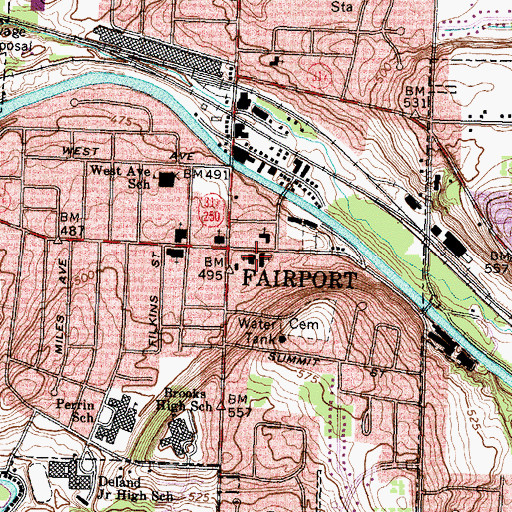 Topographic Map of Fairport Community Baptist Church, NY