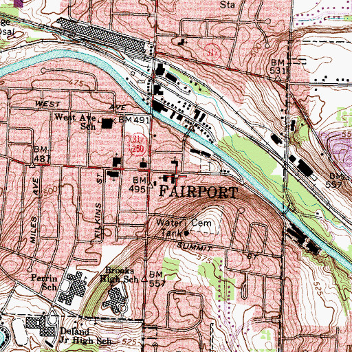 Topographic Map of First Congregational Church, NY