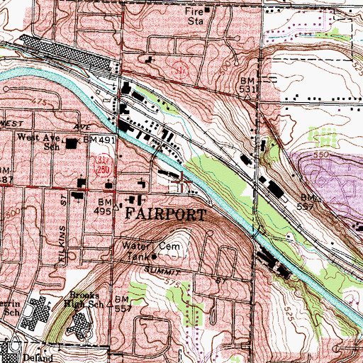 Topographic Map of Greenvale Rural Cemetery, NY