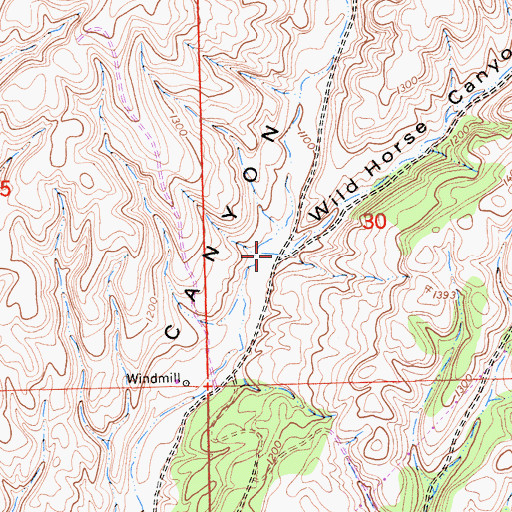 Topographic Map of Wild Horse Canyon, CA