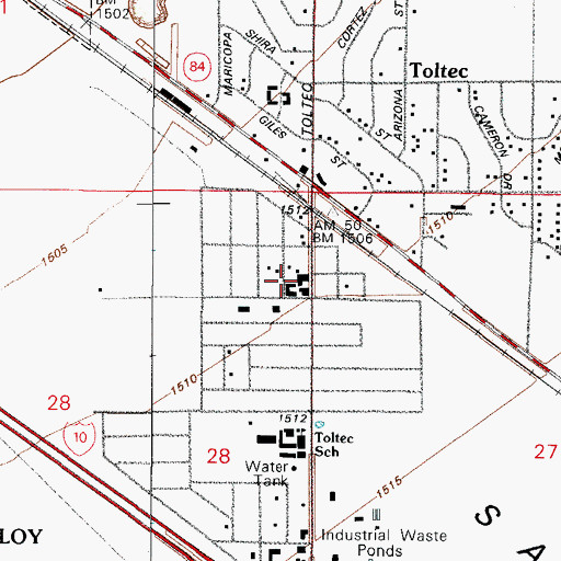 Topographic Map of Villa Oasis Interscholastic Center for Education, AZ