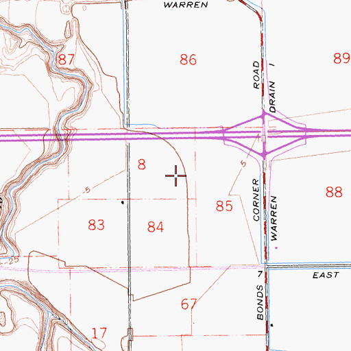 Topographic Map of 2 Schali Drain, CA