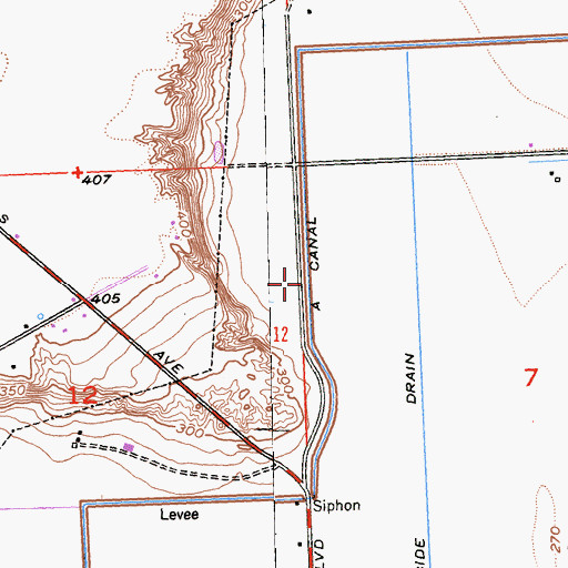 Topographic Map of A Canal, CA