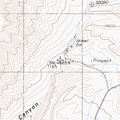 Topographic Map of A Canyon, CA