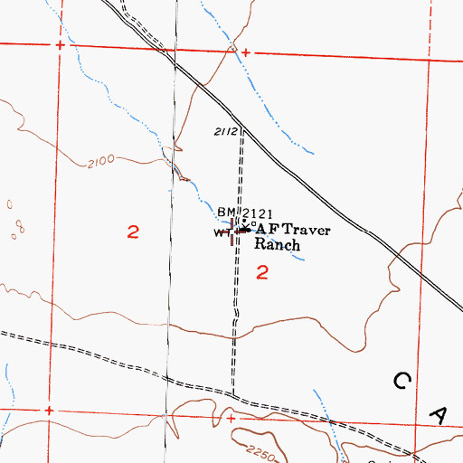 Topographic Map of A F Traver Ranch, CA