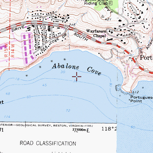 Topographic Map of Abalone Cove, CA