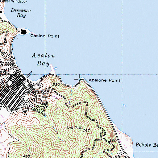 Topographic Map of Abalone Point, CA