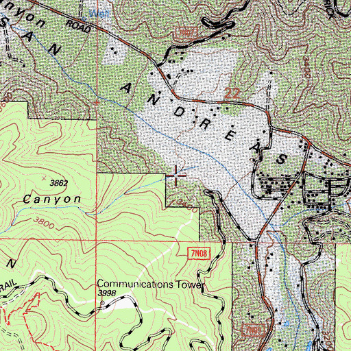 Topographic Map of Abrams Canyon, CA