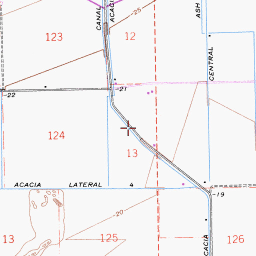 Topographic Map of Acacia Canal, CA