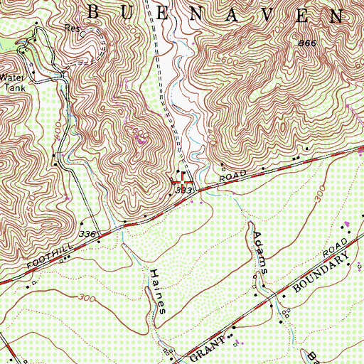 Topographic Map of Adams Canyon, CA