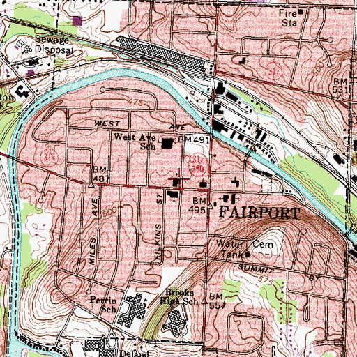 Topographic Map of Bethlehem Evangelical Lutheran Church, NY
