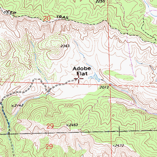 Topographic Map of Adobe Flat, CA