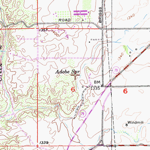 Topographic Map of Adobe Spring, CA