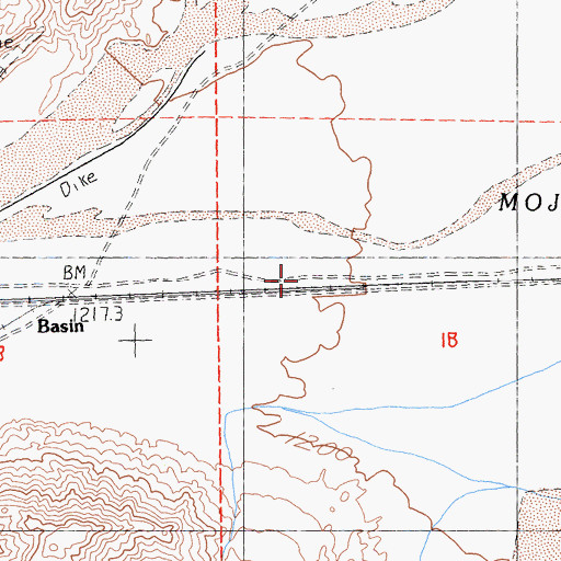 Topographic Map of Afton Canyon, CA