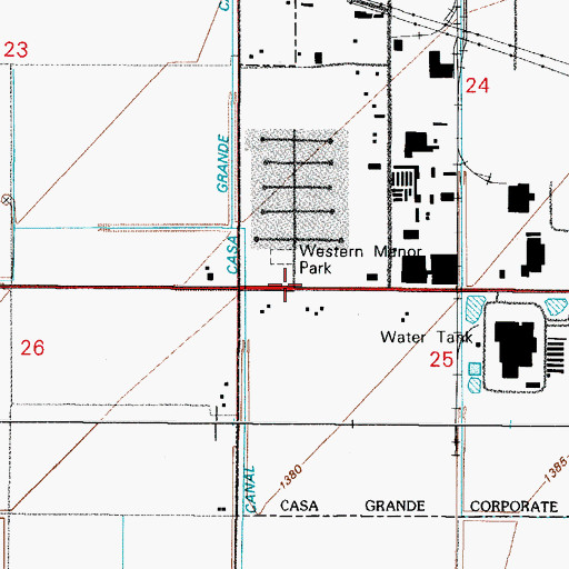Topographic Map of Western Manor Park, AZ